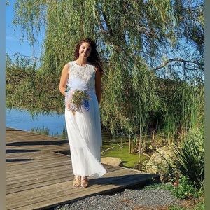 White sequin Long Dress